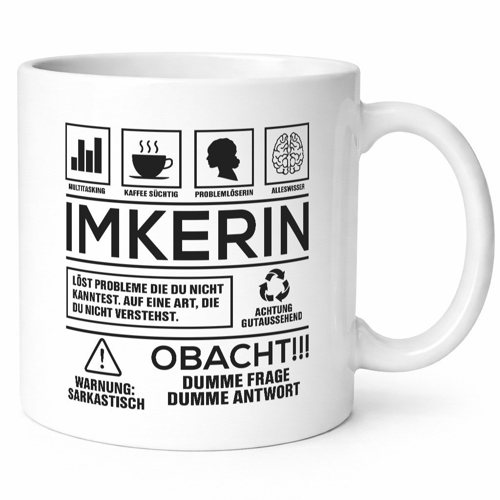 Achtung Probleme Imkerin | Imkerei lustiger Spruch Geschenk Humor Geschenkidee Tasse