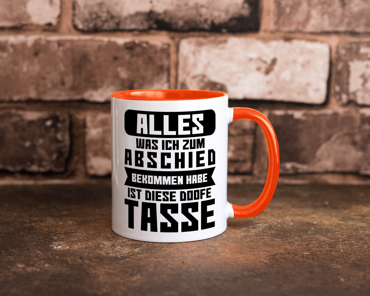 Zum Abschied | Kollegen Jobwechsel Büro Abschluss Geschenk Arbeit lustiger Tasse
