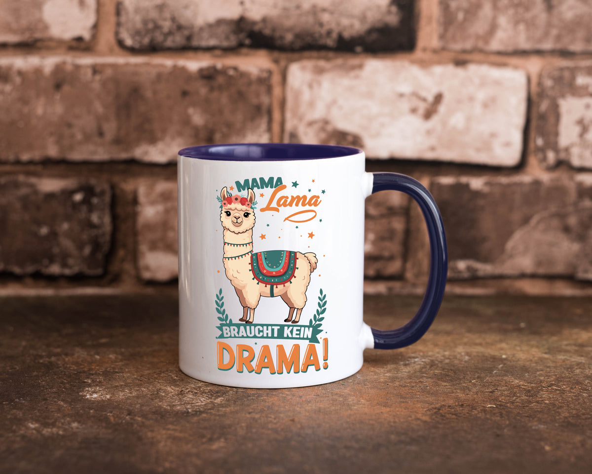 Mama Lama braucht kein Drama | Muttertag Humor Familie Geschenkidee Tasse