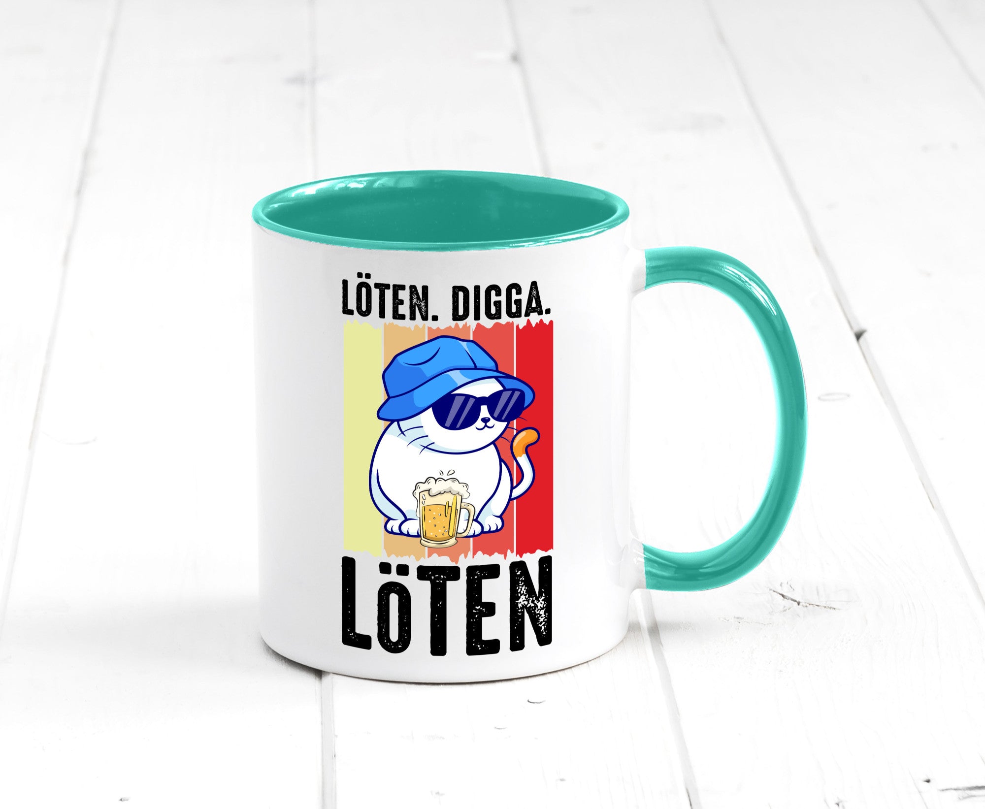 Löten Digga | Katze mit Bier Bierkatze Geschenk Tierliebhaber Humor lustiger
