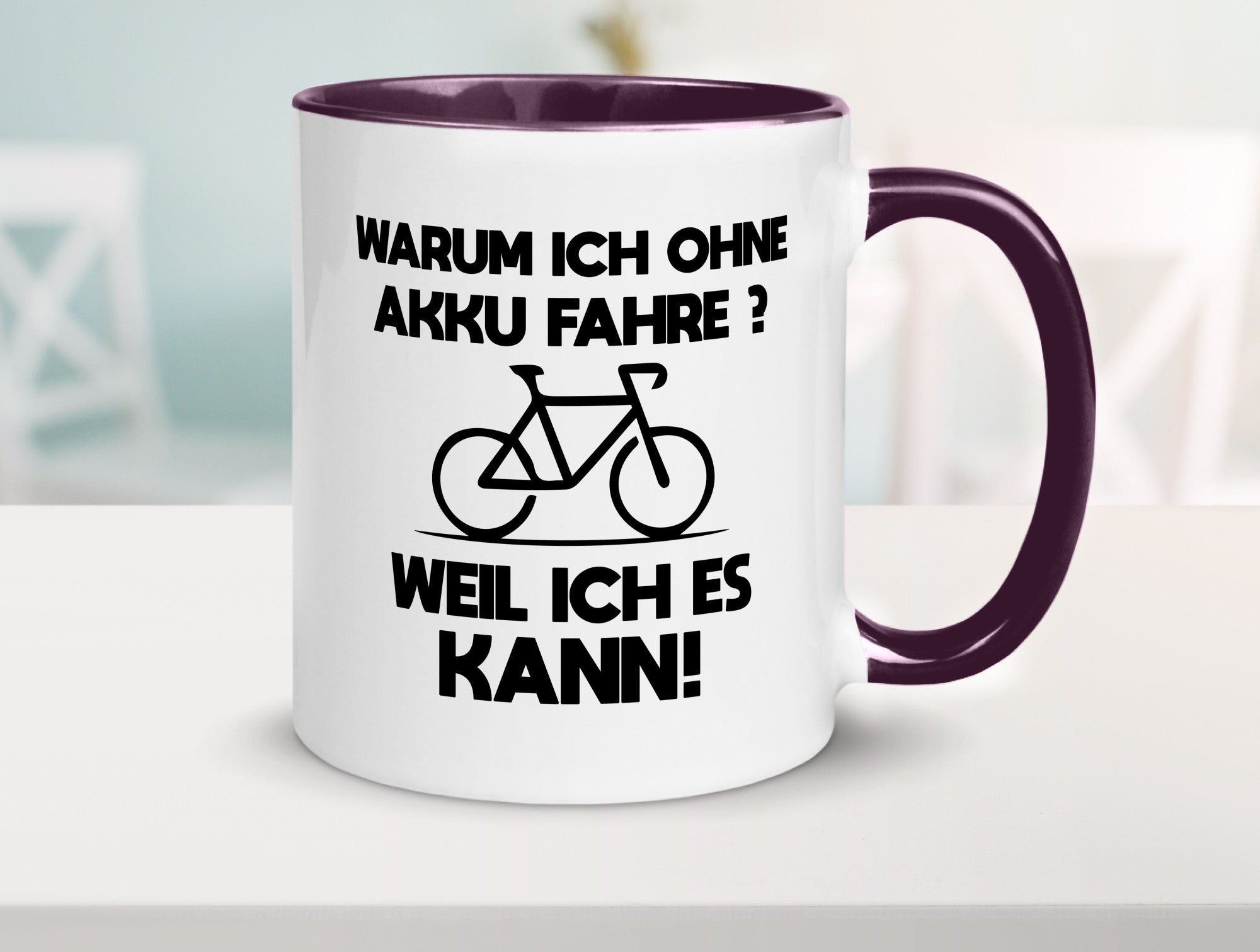 Warum ich ohne Akku fahre weil ichs kann | Radfahren Geschenk Humor