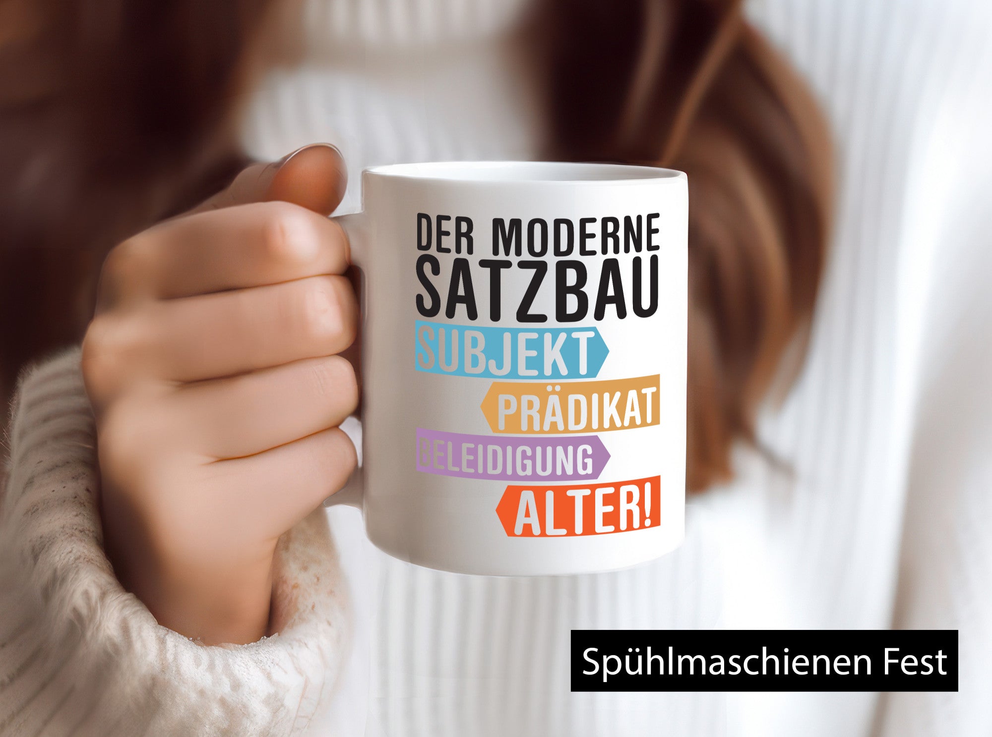 Moderner Satzbau | Lehrer Lehrerin Kollege lustig Arbeit Kollegen Büro Geschenk