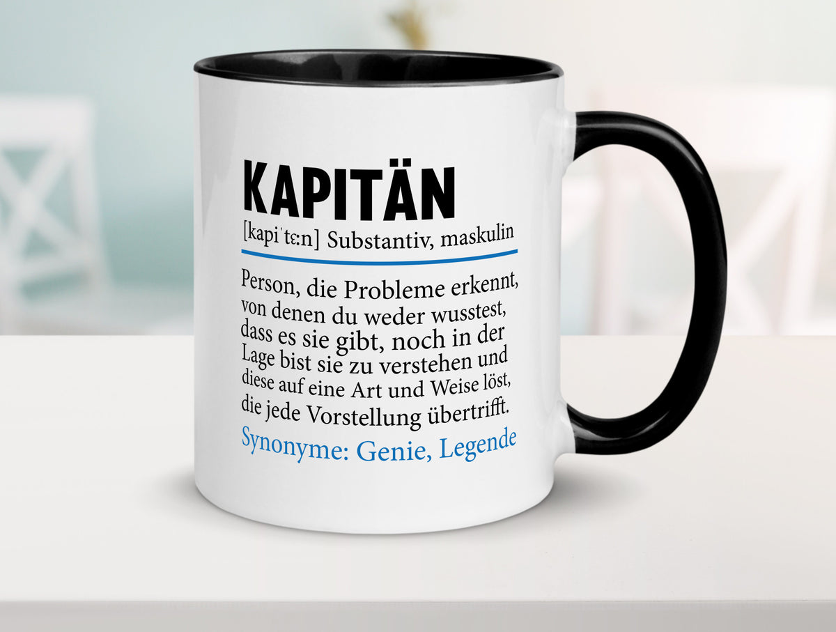 Kapitän | Spruch lustig Schiffskapitän Schiff Geschenk Humor Geschenkidee Tasse