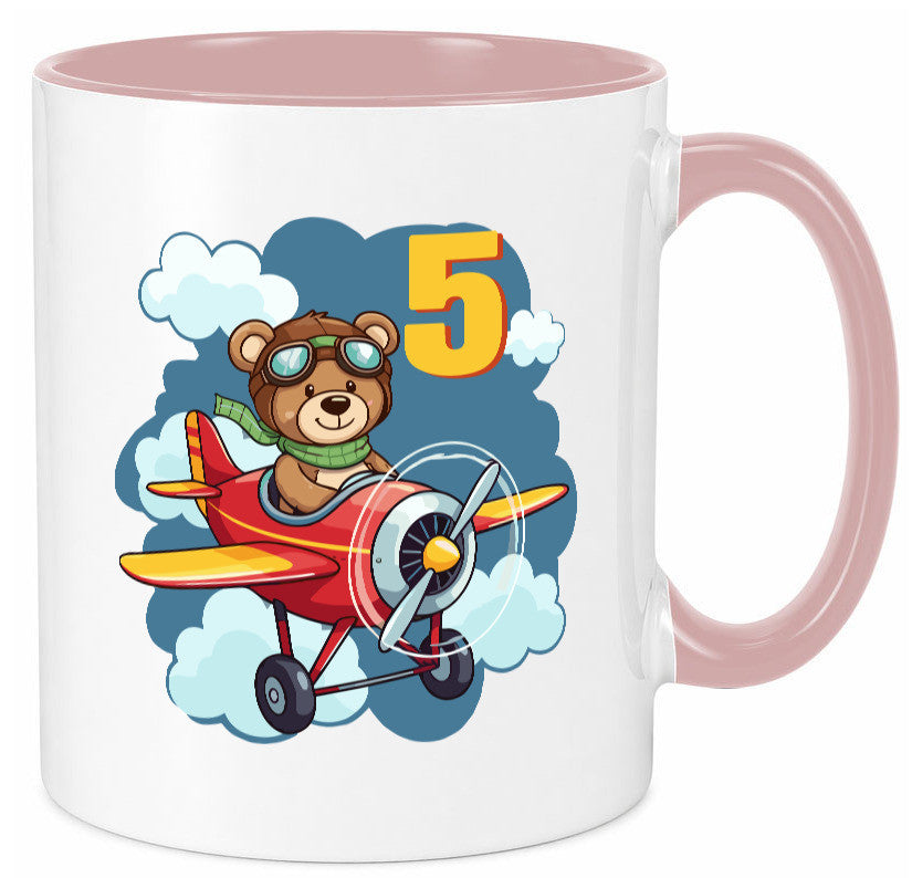 5. Geburtstag | 5 Jahre Kinder Pilot Flugzeug Geschenkidee Humor Tasse