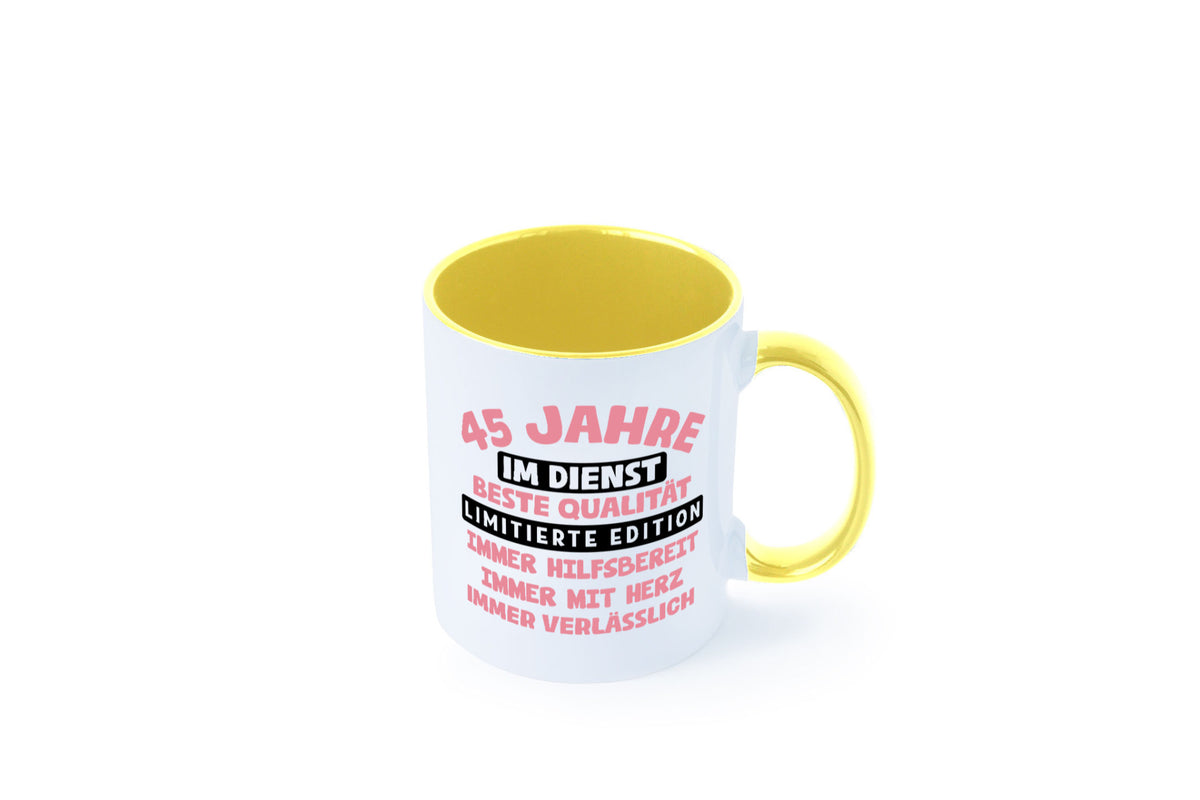 45 Jahre im Dienst | Jubiläum Arbeit v11 Geschenk Kollegen Büro lustiger Spruch Tasse