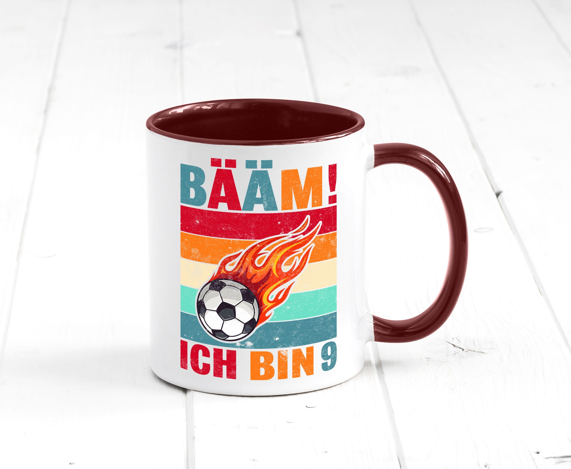 9. Geburtstag | Bääm ich bin 9 Fußball Geschenkidee Humor Tasse