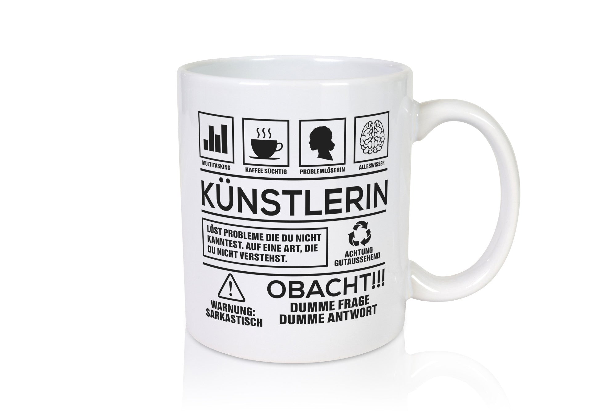 Achtung Probleme Künstlerin| Spruch lustig | Kunst Geschenkidee Humor Tasse