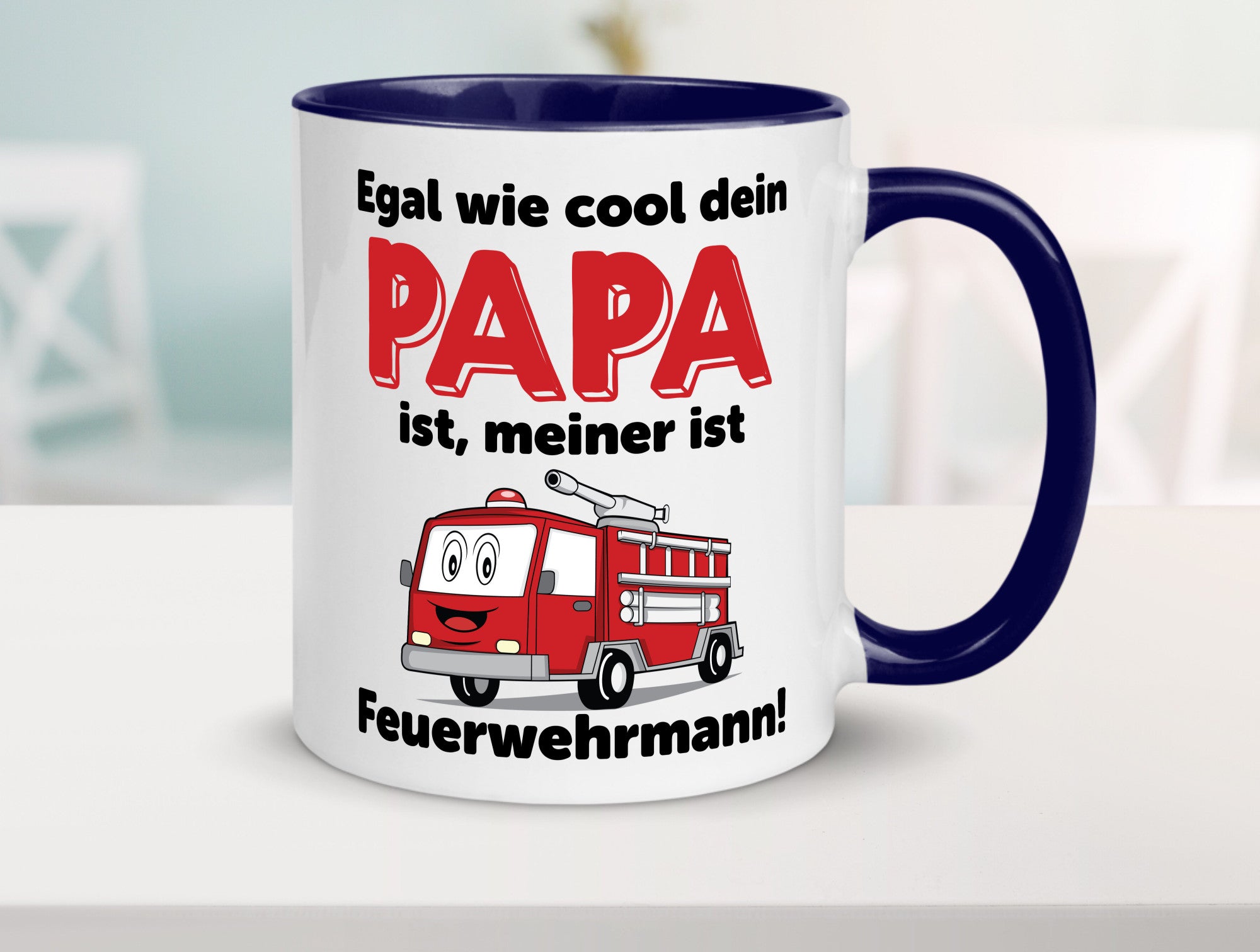 Cooler Papa | Feuerwehrmann Bester der Welt Humor Geschenkidee Tasse