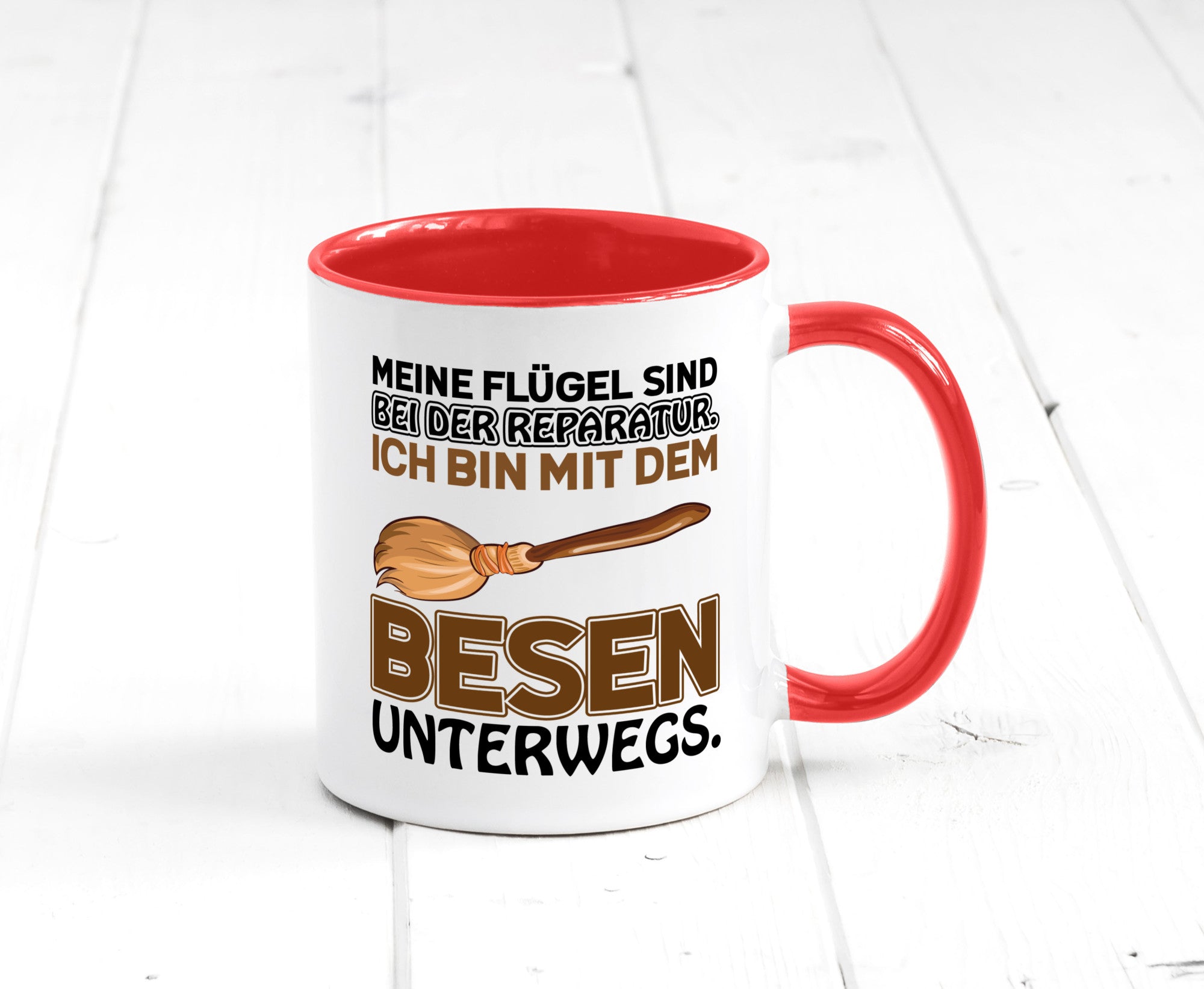 Flügel Reperatur lustig Humor Geschenkidee Geschenk Tasse