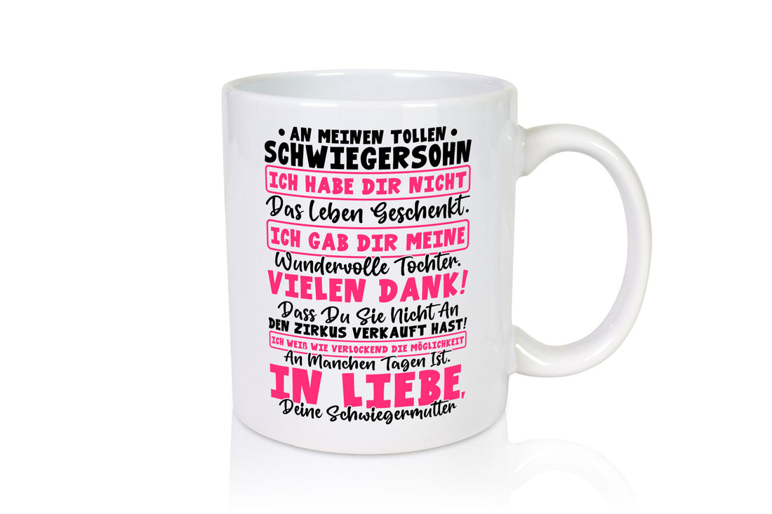 An meinen tollen Schwiegersohn vl5 Geschenkidee Familie Humor Tasse