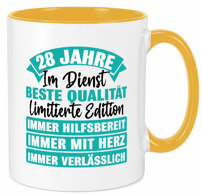 28 Jahre im Dienst | Jubiläum Arbeit lustig Kollegen Büro Geschenk Tasse