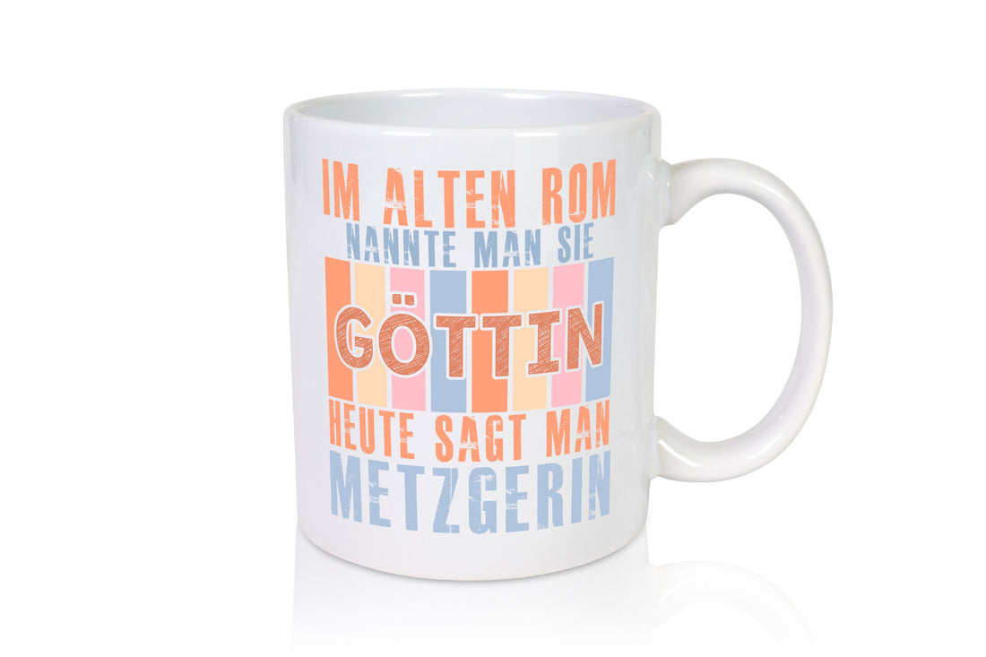 Heute sagt man: Metzgerin | Fleischerin lustig Humor Geschenkidee Geschenk Tasse