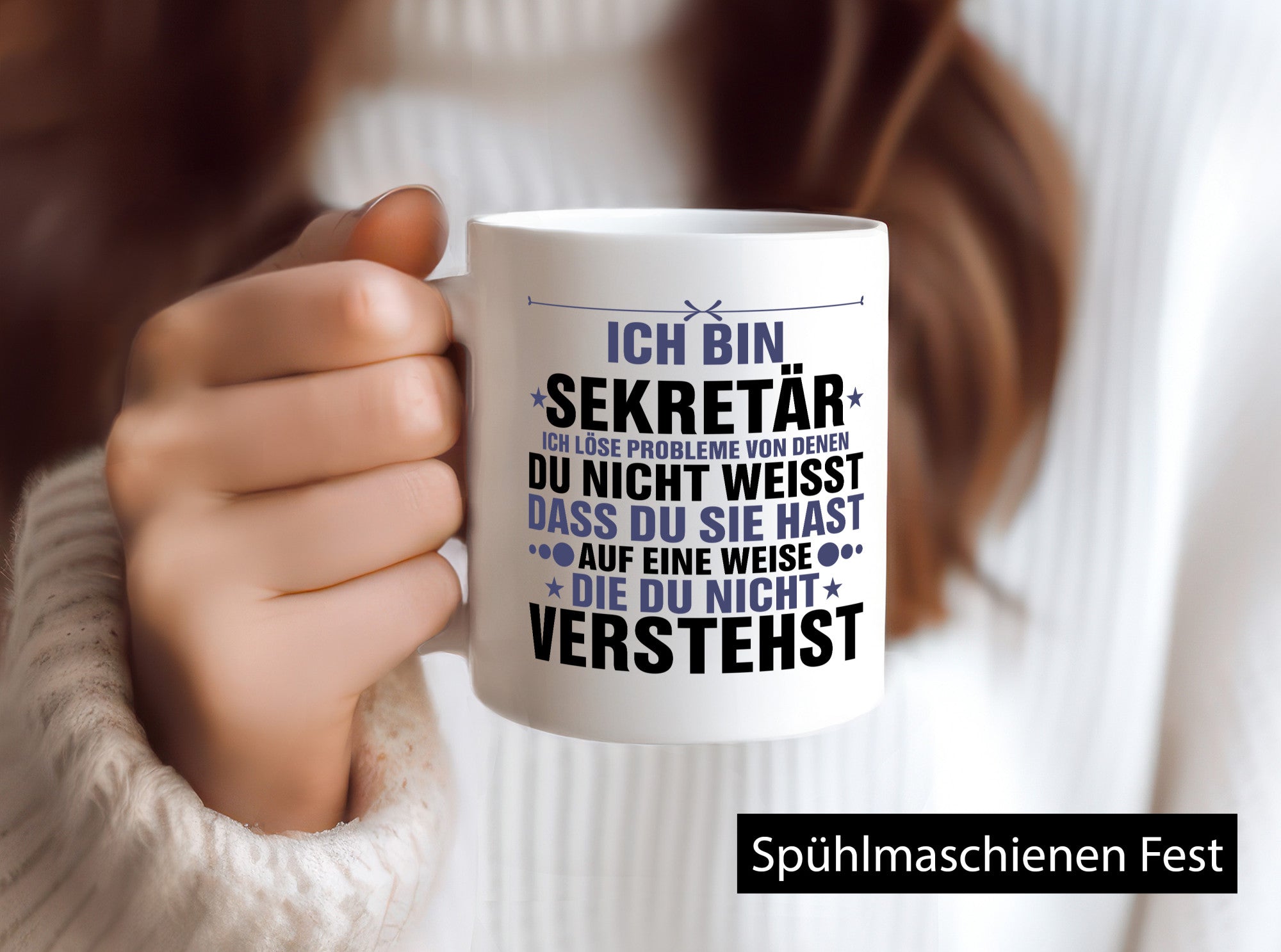 Löse Probleme: Sekretär | Büro v2 lustig Arbeit Kollegen Geschenk Tasse