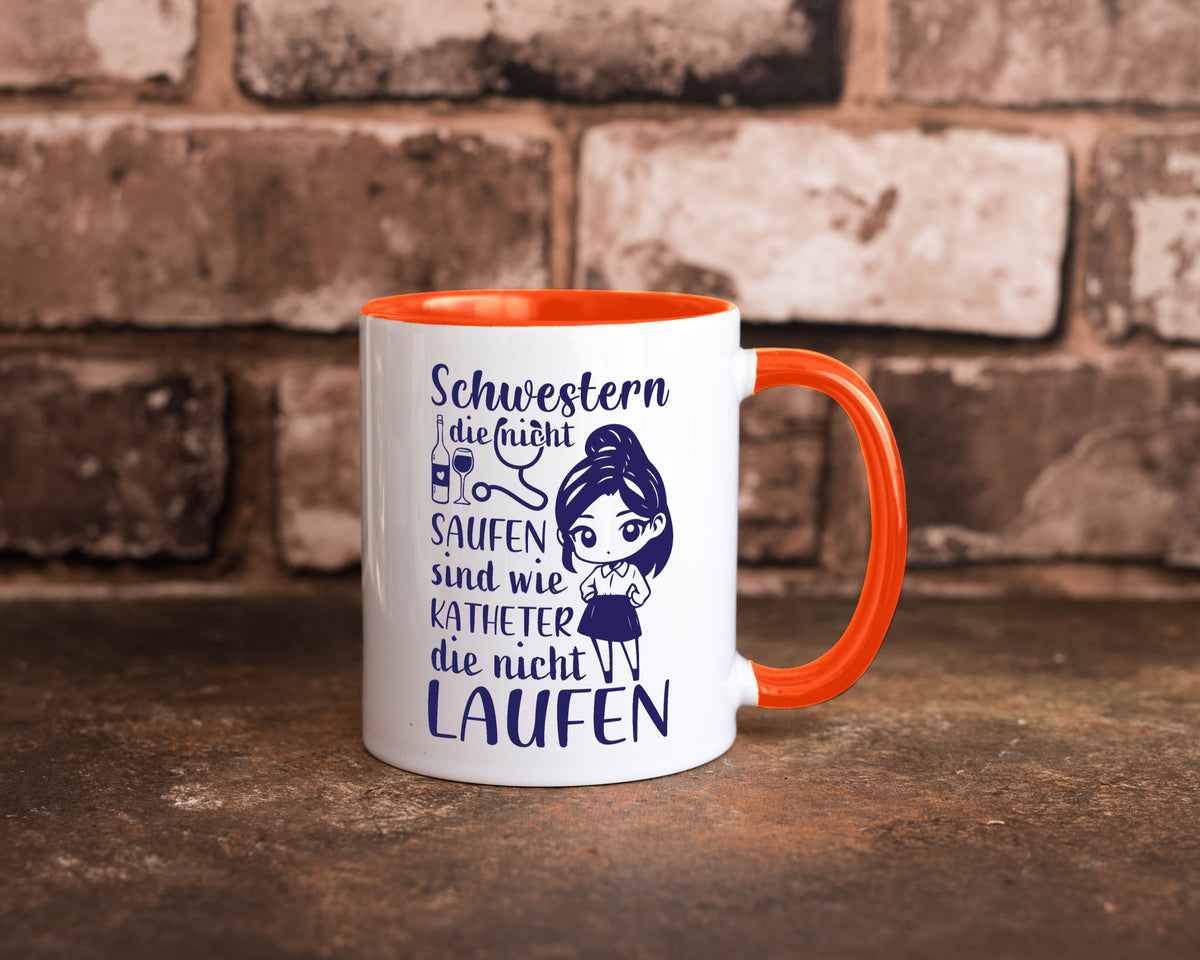 Schwestern die nicht saufen | Krankenschwester Alkolhol Geschenkidee Humor Tasse