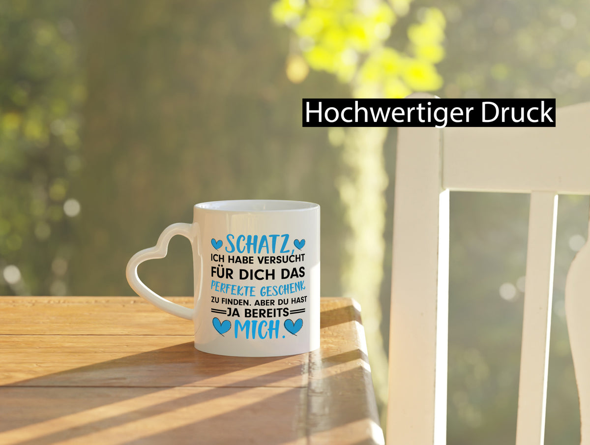 Perfekt für Schatz | Pärchen Tasse Valentinstag Geschenk Humor Geschenkidee