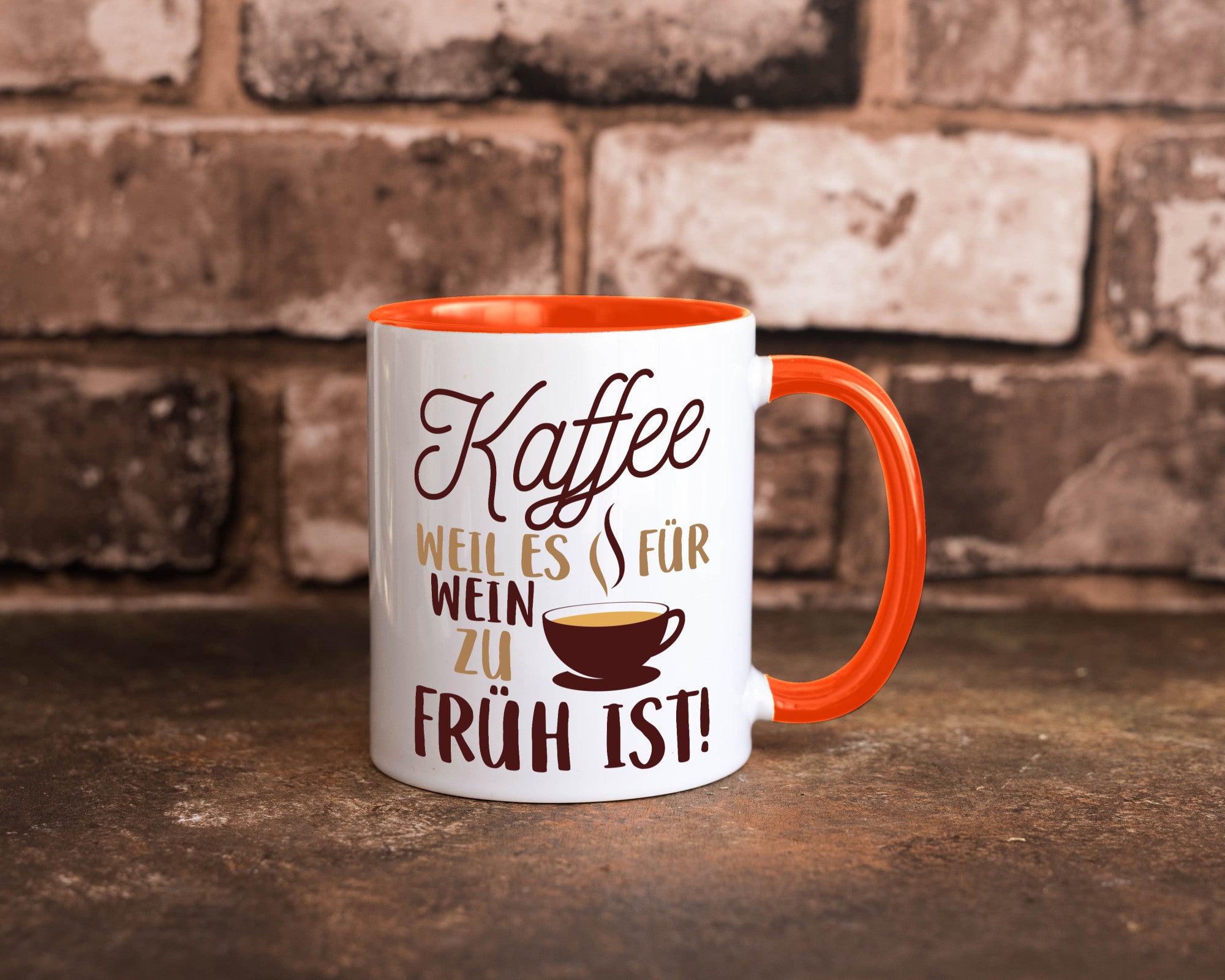 Weil es für Wein zu früh ist | Kaffeetrinker Herzschlag Humor Geschenkidee Tasse