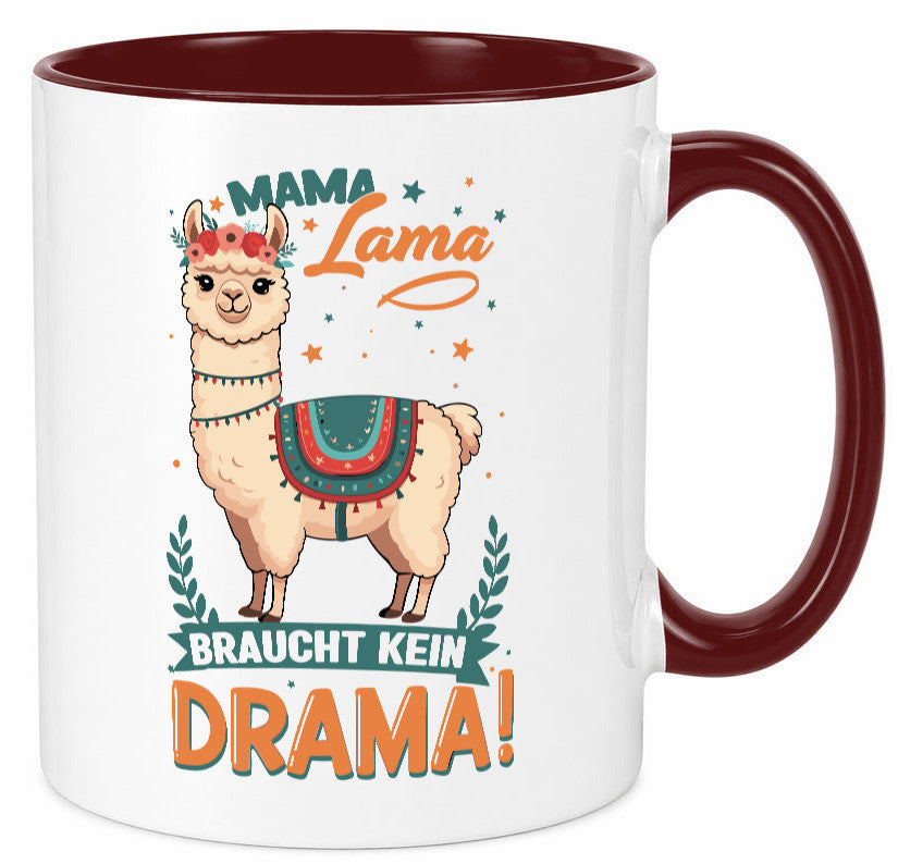 Mama Lama braucht kein Drama | Muttertag Humor Familie Geschenkidee Tasse