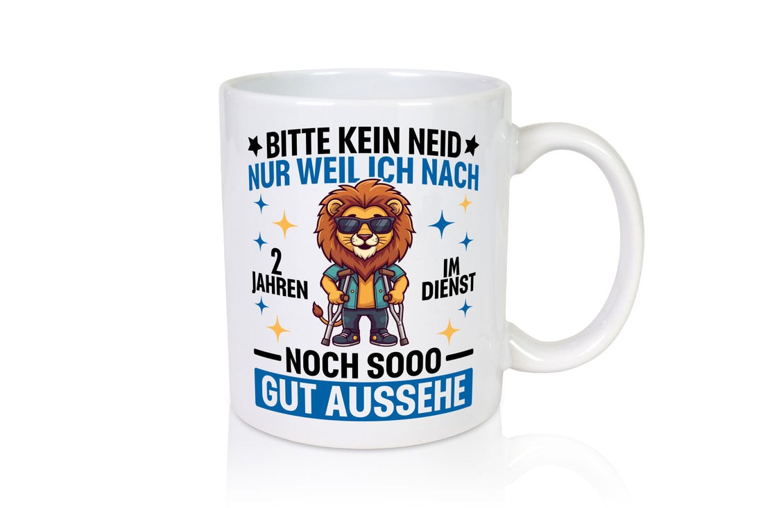2 Jahre im Dienst | Arbeitsjubiläum Arbeit lustig Kollegen Büro Geschenk Tasse