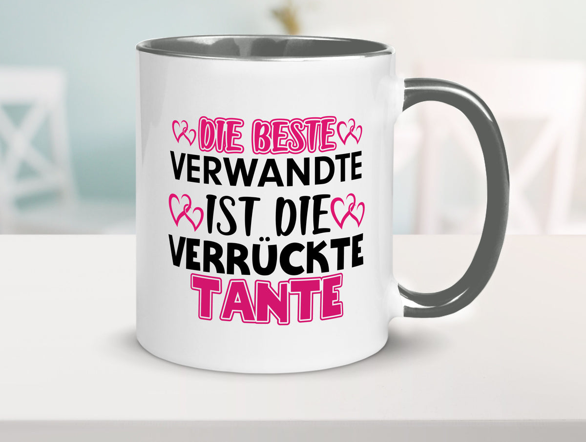Verrückte Tante | Spruch Patentante Verwandtschaft lustiger Geschenk Humor Tasse
