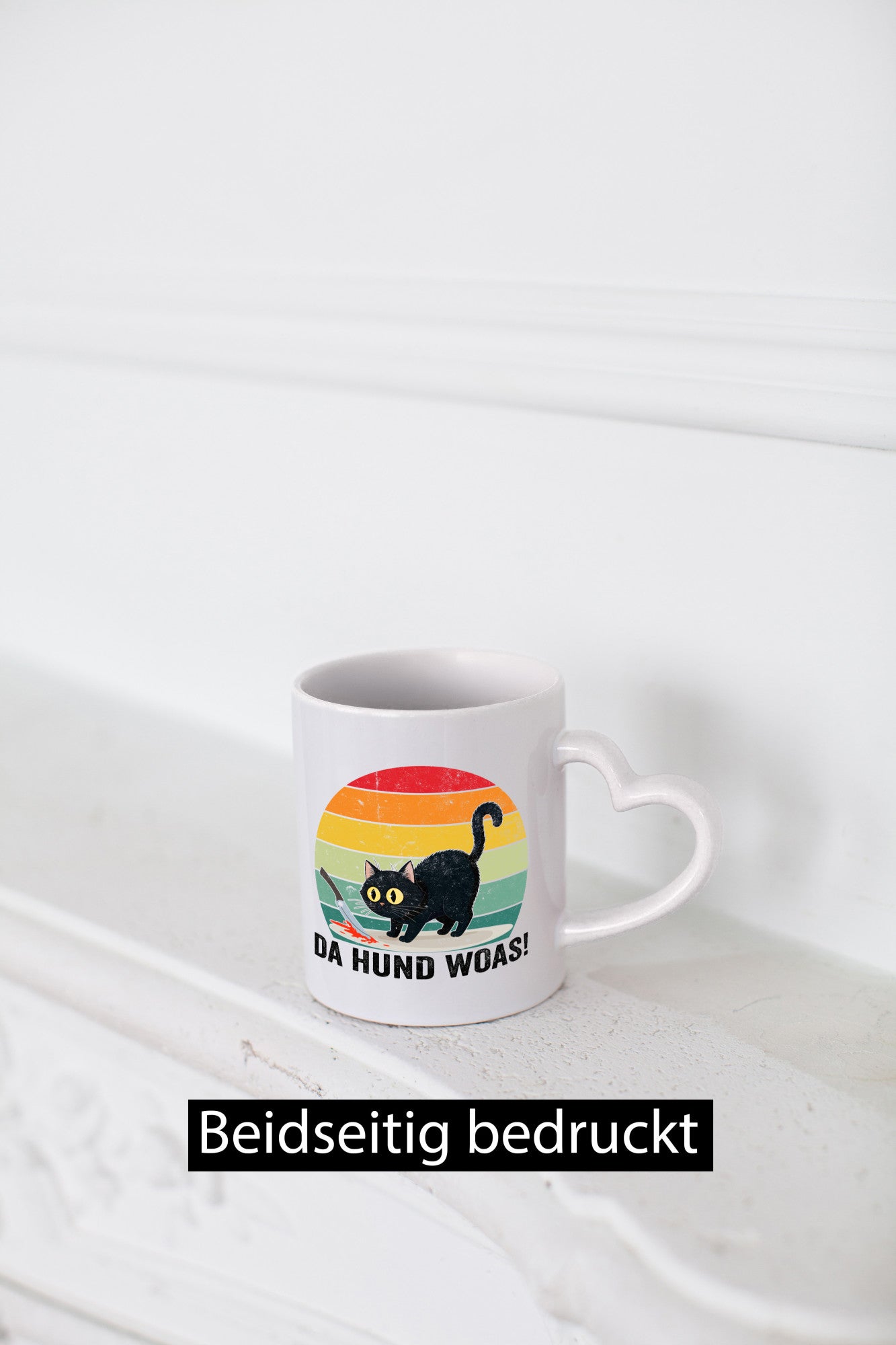 Da Hund woas | Retro Böse Katze mit messer Humor Tierliebhaber Geschenkidee