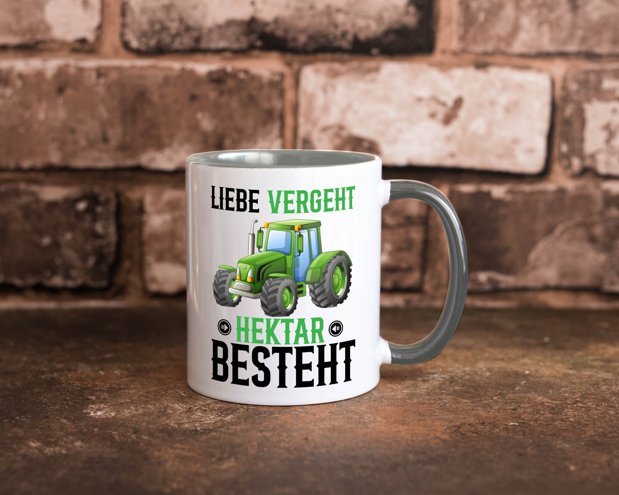 Liebe vergeht Hektar besteht | Traktor Bauer landwirt Humor Geschenkidee Tasse