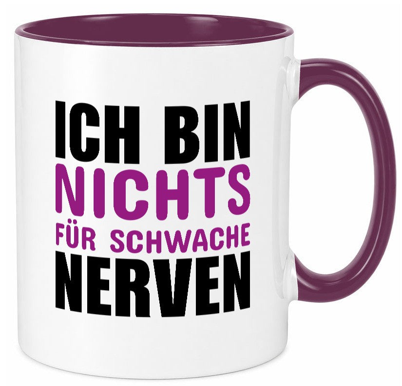 Schwache nerven lustiger Spruch Geschenk Humor Geschenkidee Tasse