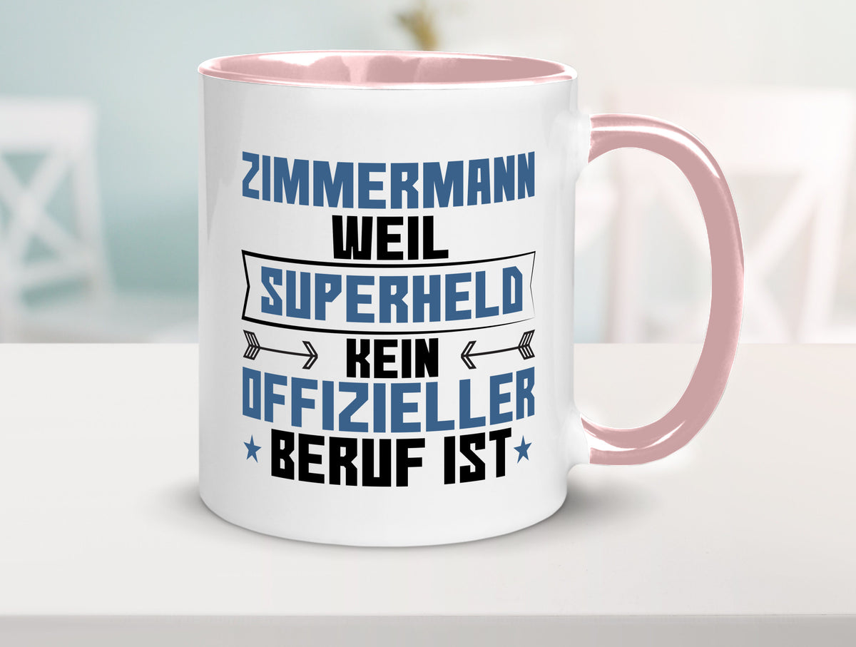 Superheld Zimmermann | Handwerker Holzbau Geschenk Humor Geschenkidee lustiger Tasse