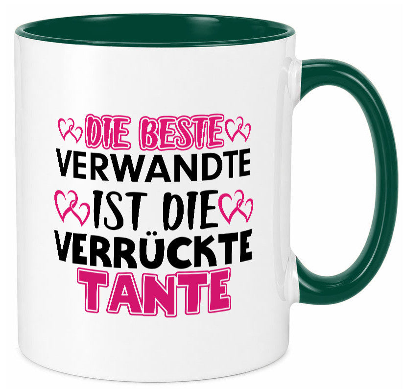 Verrückte Tante | Spruch Patentante Verwandtschaft lustiger Geschenk Humor Tasse