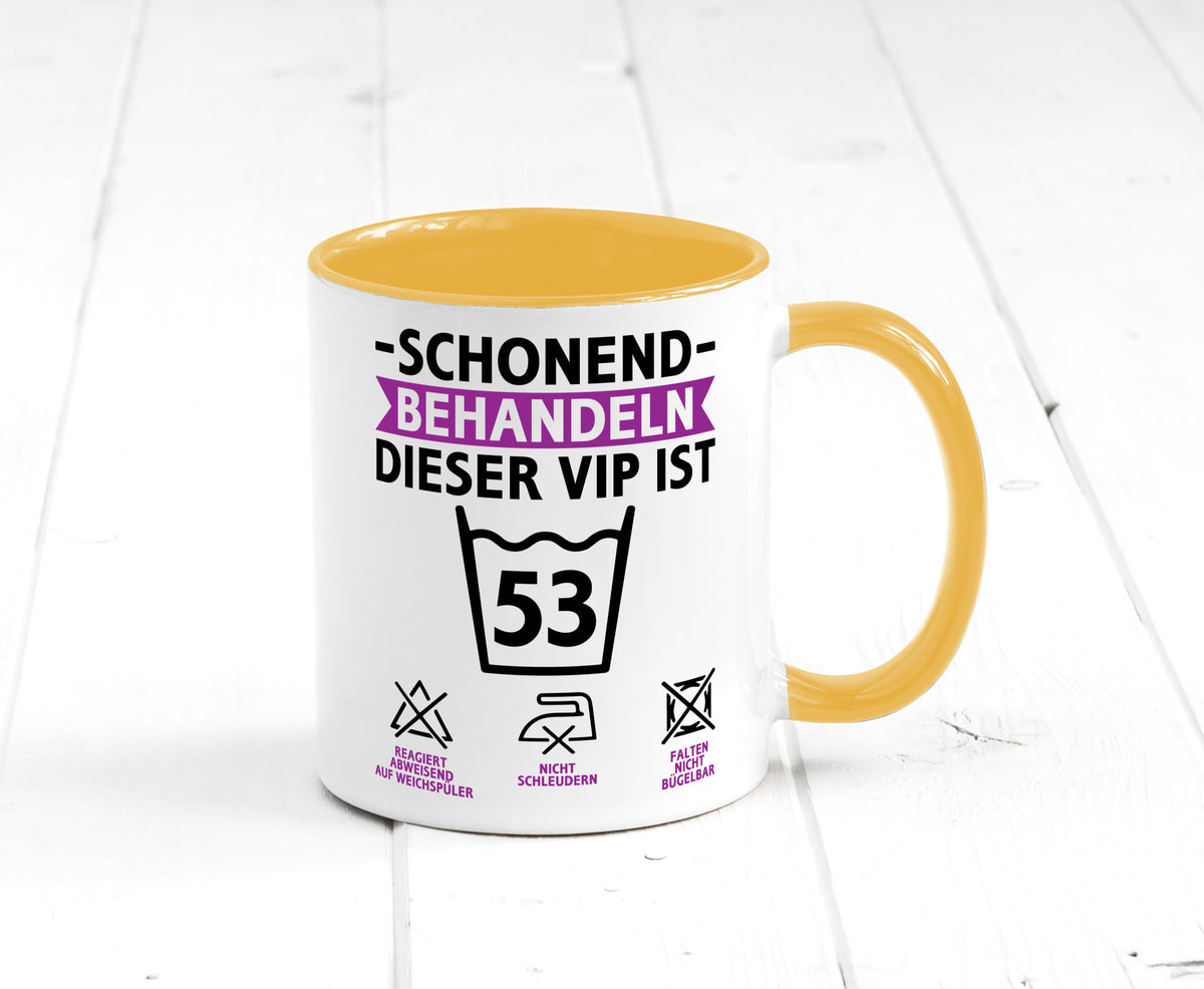 53 Geburtstag | schonend behandeln Jahre v2 lustiger Spruch Geschenk Tasse