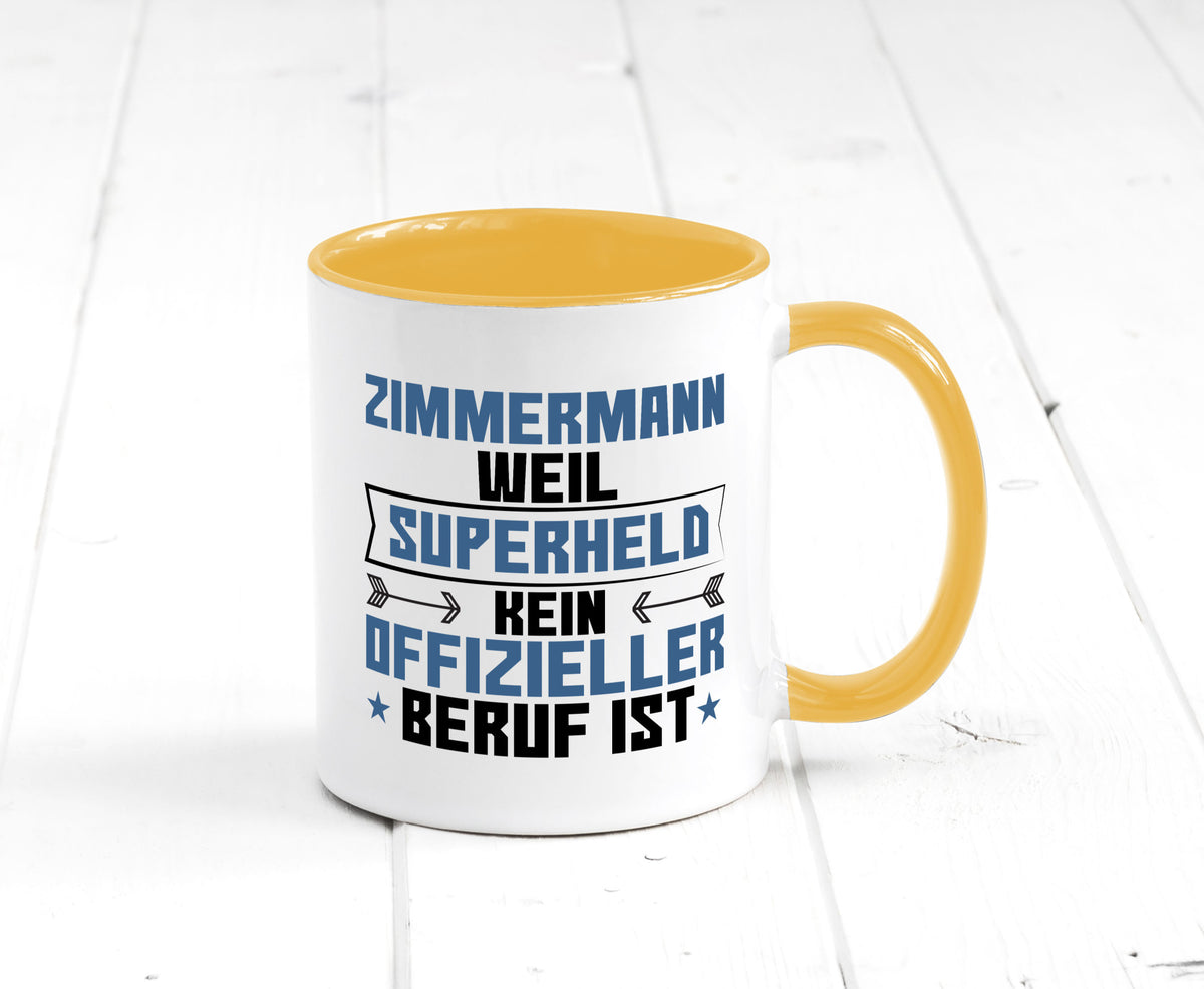 Superheld Zimmermann | Handwerker Holzbau Geschenk Humor Geschenkidee lustiger Tasse