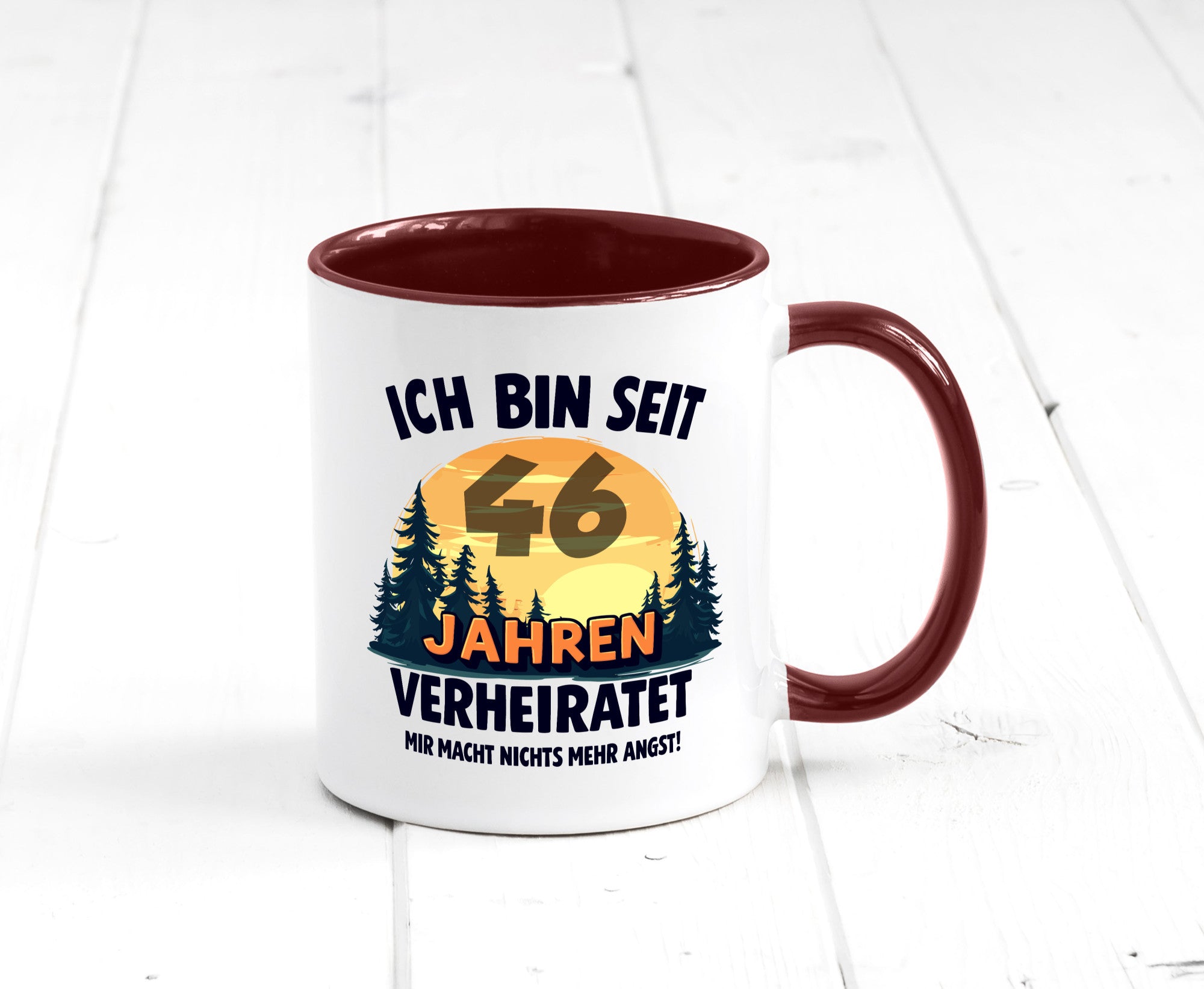 Ich bin Verheiratet | 46. Hochzeitstag Ehepaar Geschenkidee Humor Tasse