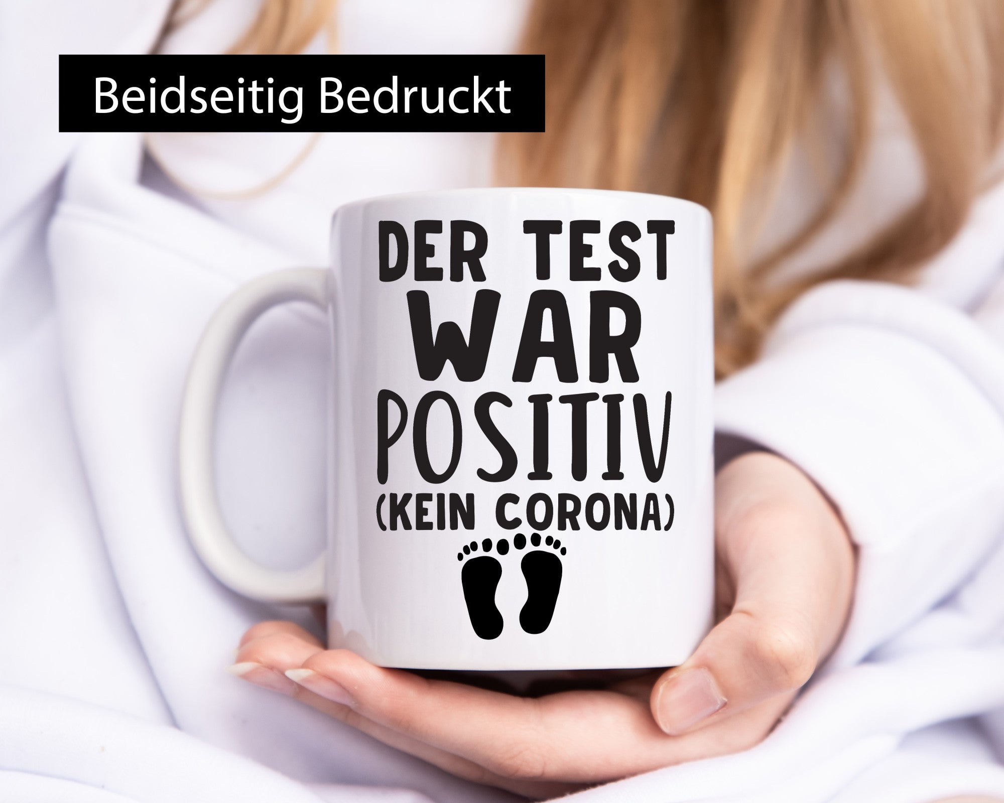Der Test war positiv | Schwangerschaft Tasse Eltern Humor Geschenkidee