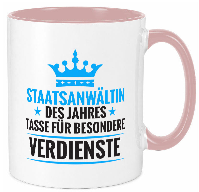 Besonderer Verdienst: Staatsanwältin | Anwältin lustiger Spruch Geschenk Humor Tasse