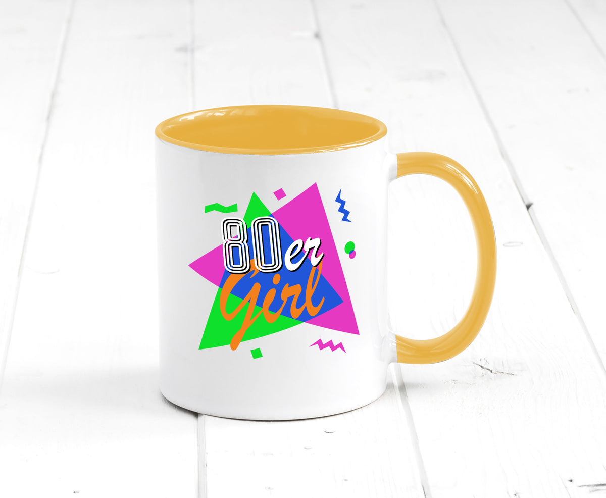 80er Girl - Jahre bunt + verrückt retro Humor Geschenkidee Tasse