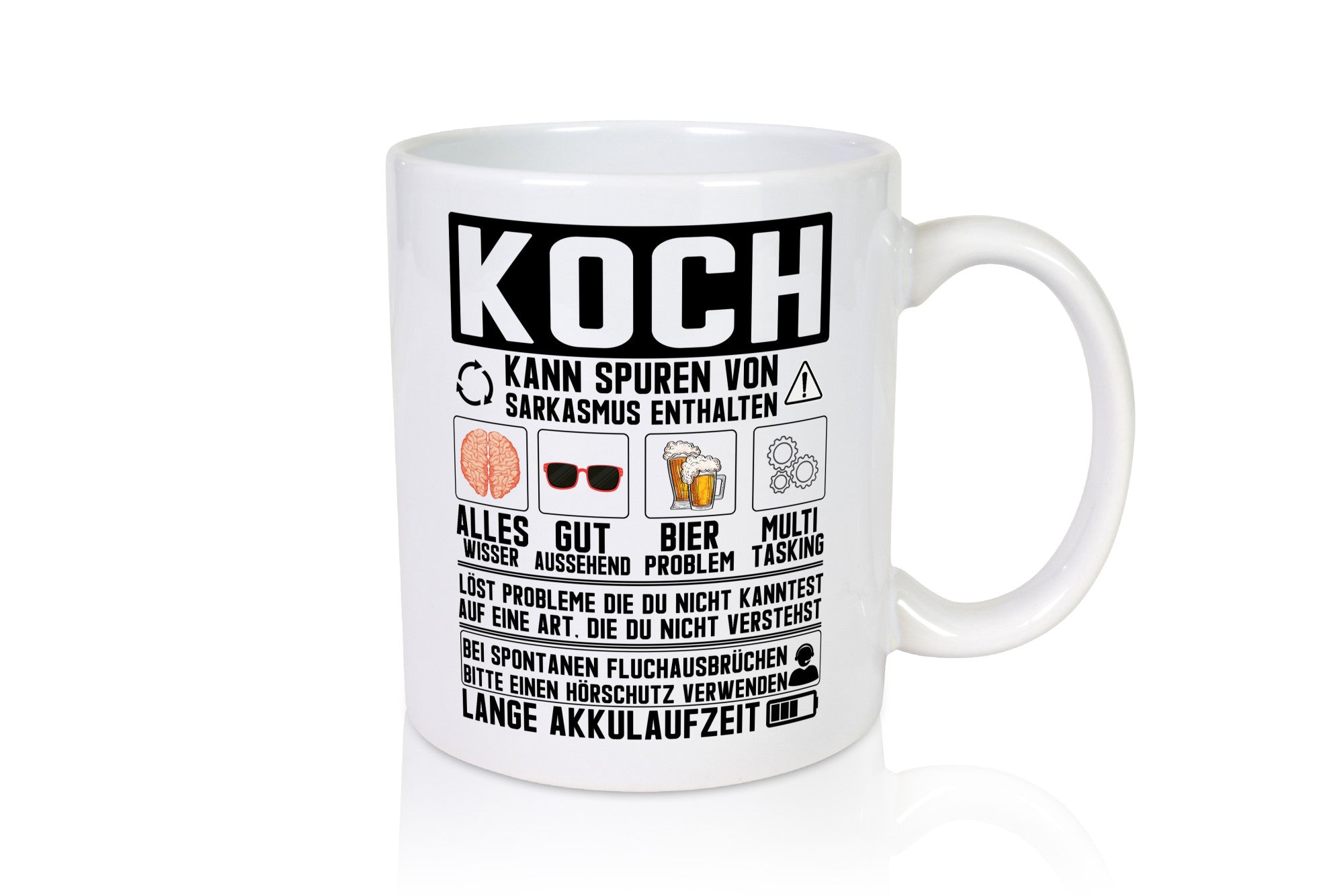 Definition von Koch | Küchenchef Warnhinweise Humor Geschenkidee Arbeit