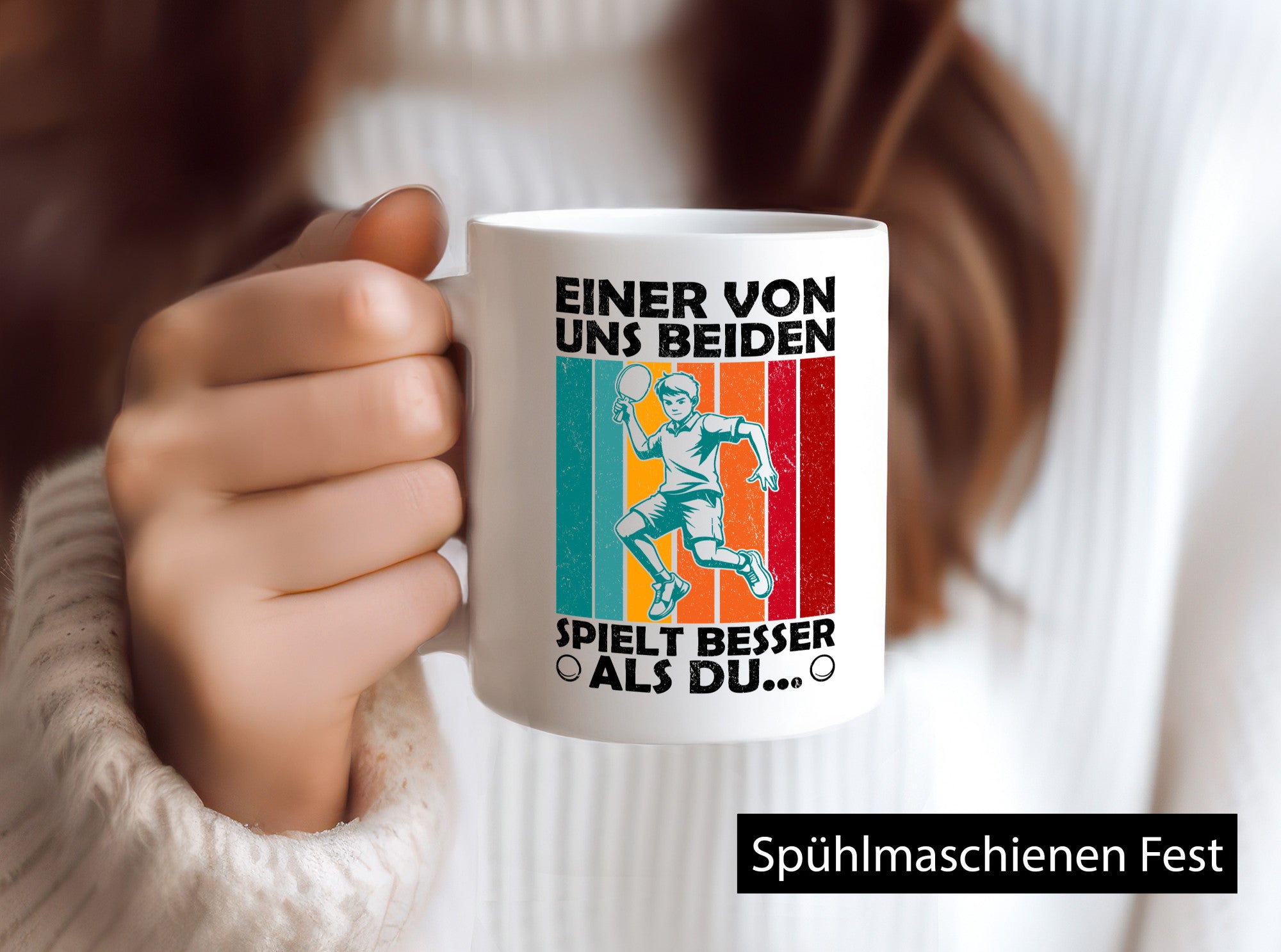 Von uns beiden spielt besser als du | Tischtennis Tennis Humor Geschenkidee