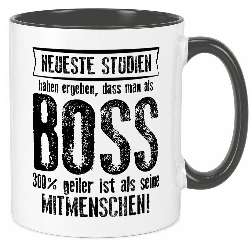 Neuste Studien: Boss | Führungskraft Vorgesetzter lustiger Spruch Geschenk Tasse