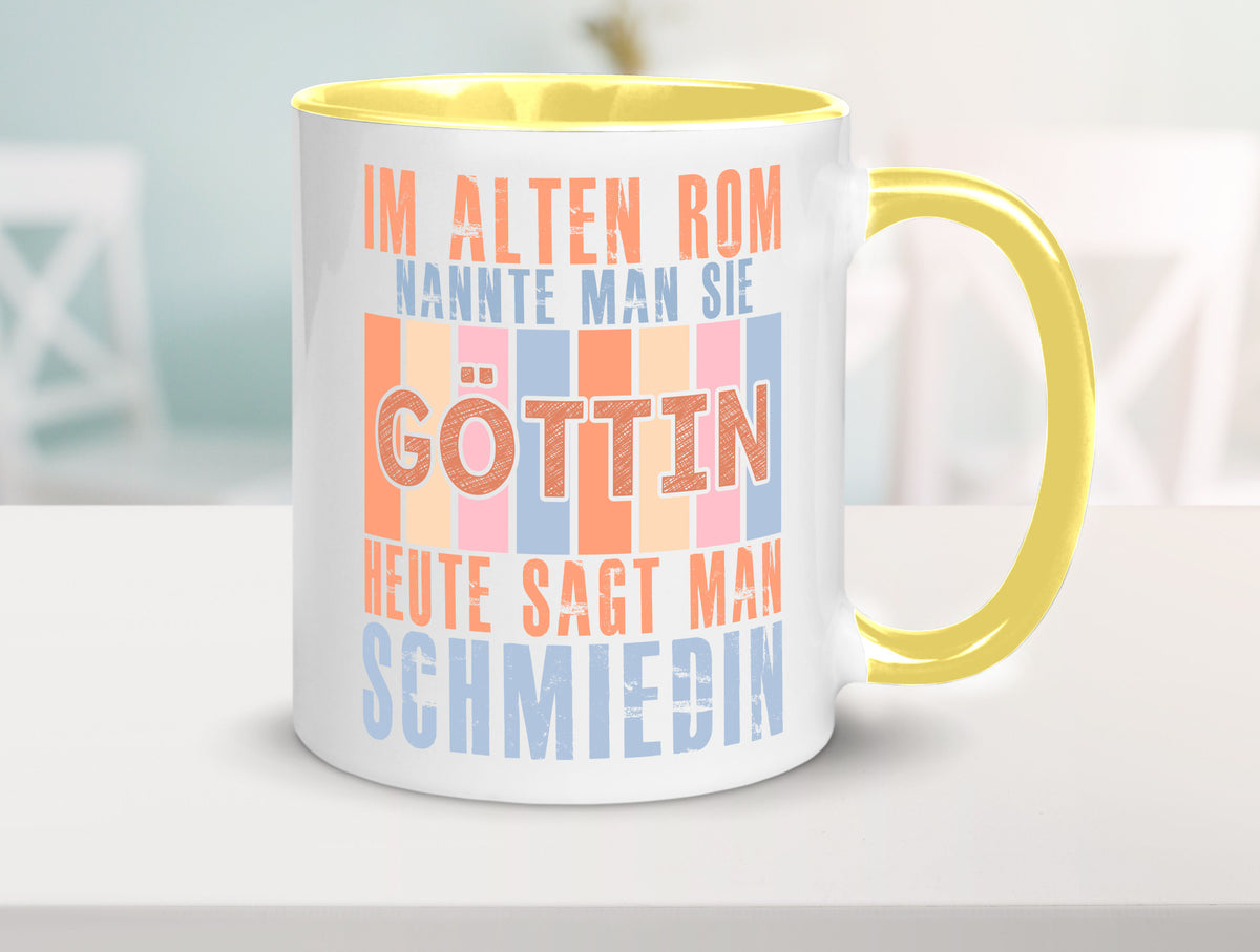 Heute sagt man: Schmiedin | Schmied Beruf Schmiederei lustiger Spruch Geschenk Tasse