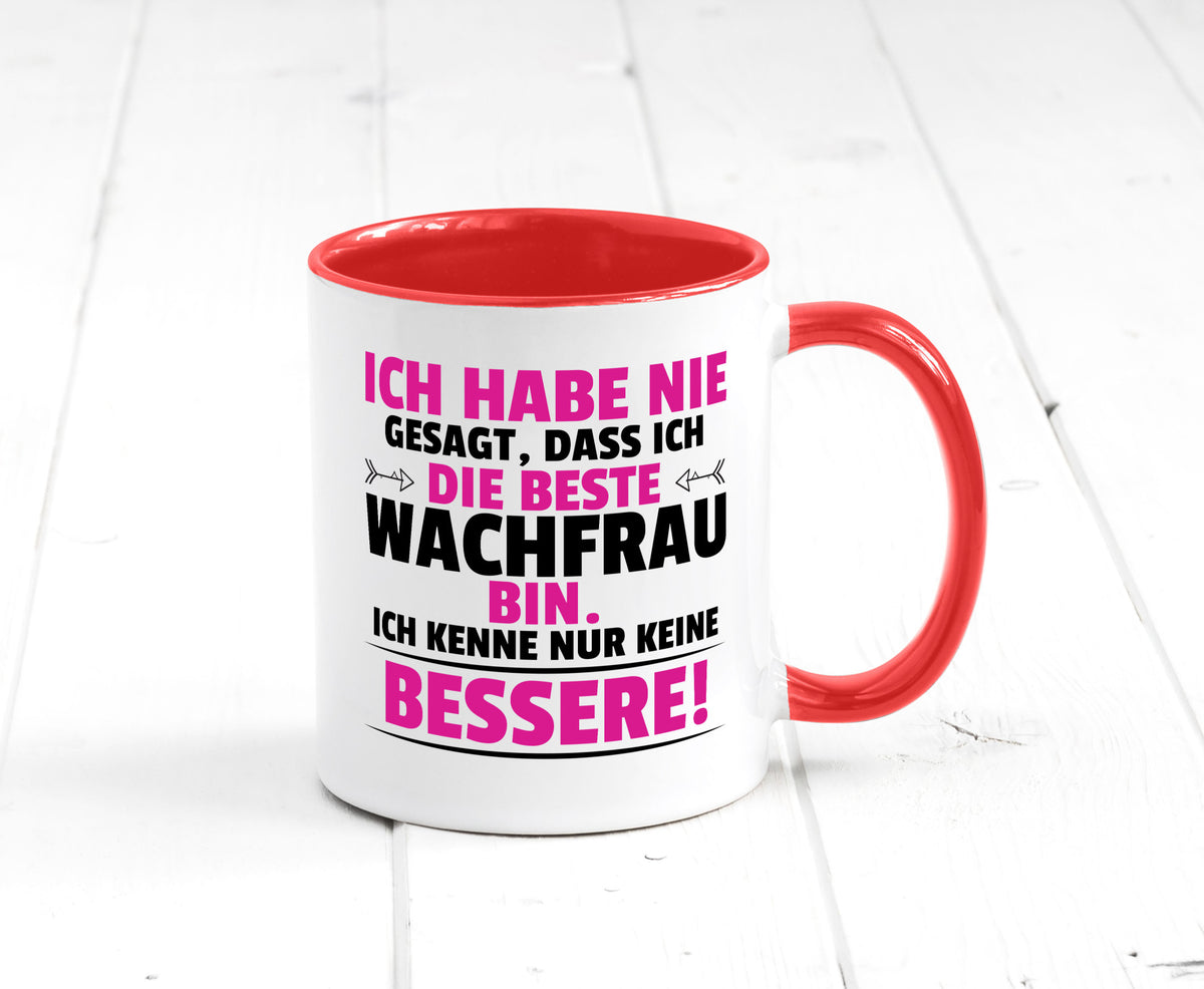 Die Beste Wachfrau | Wachpersonal Nachtwächter lustig Humor Geschenkidee Tasse