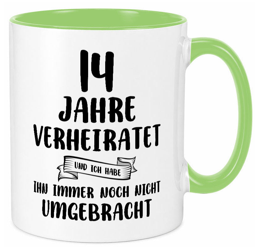 14 Jahre Verheiratet, immer noch am Leben! lustig Humor Geschenkidee Geschenk Tasse