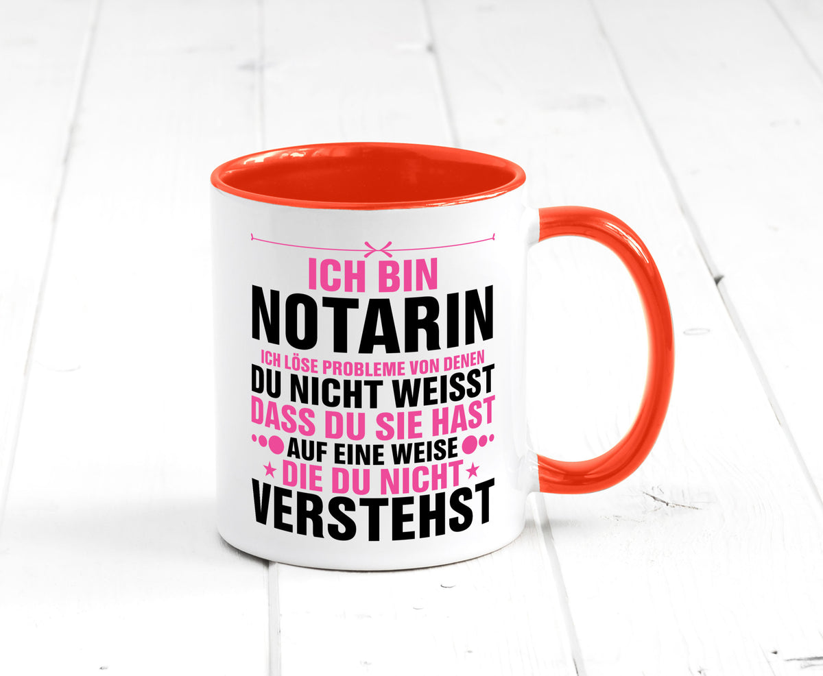 Löse Probleme: Notarin | Juristin v2 lustiger Spruch Geschenk Humor Tasse