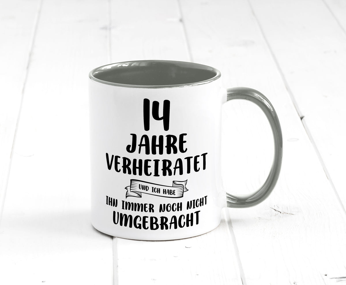 14 Jahre Verheiratet, immer noch am Leben! lustig Humor Geschenkidee Geschenk Tasse