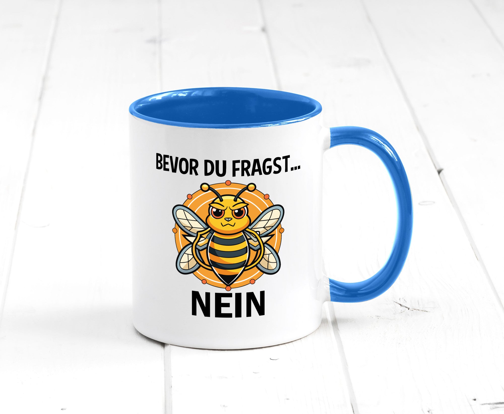 Bevor du fragst... Nein | Hummeln v2 lustig Humor Geschenkidee Geschenk Tasse