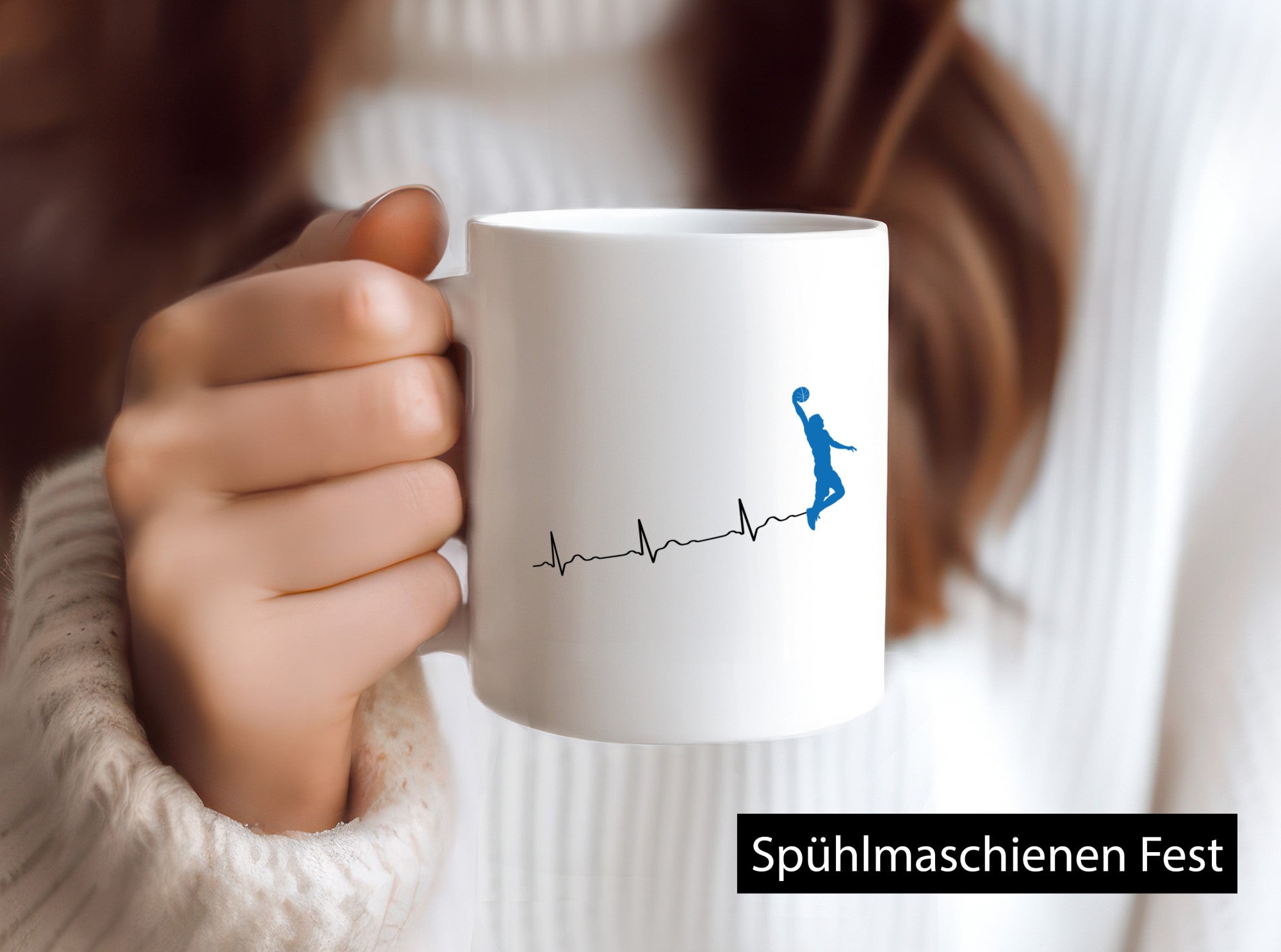 Herzschlag Basketball | Motiv Sport Ballsport Humor Geschenkidee Tasse