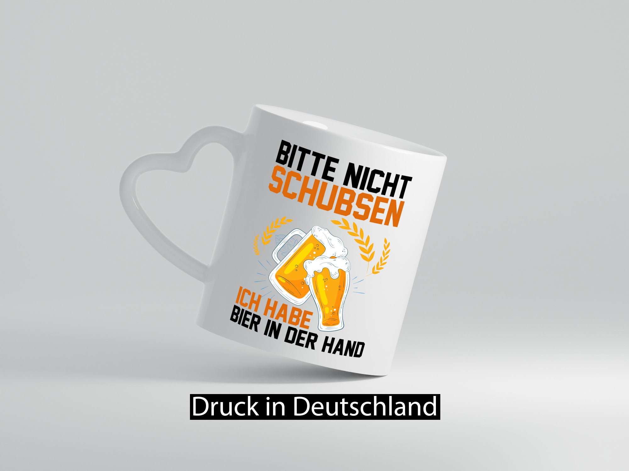 Nicht schubsen habe hier in der Hand | Saufen Bier Humor Geschenkidee Tasse