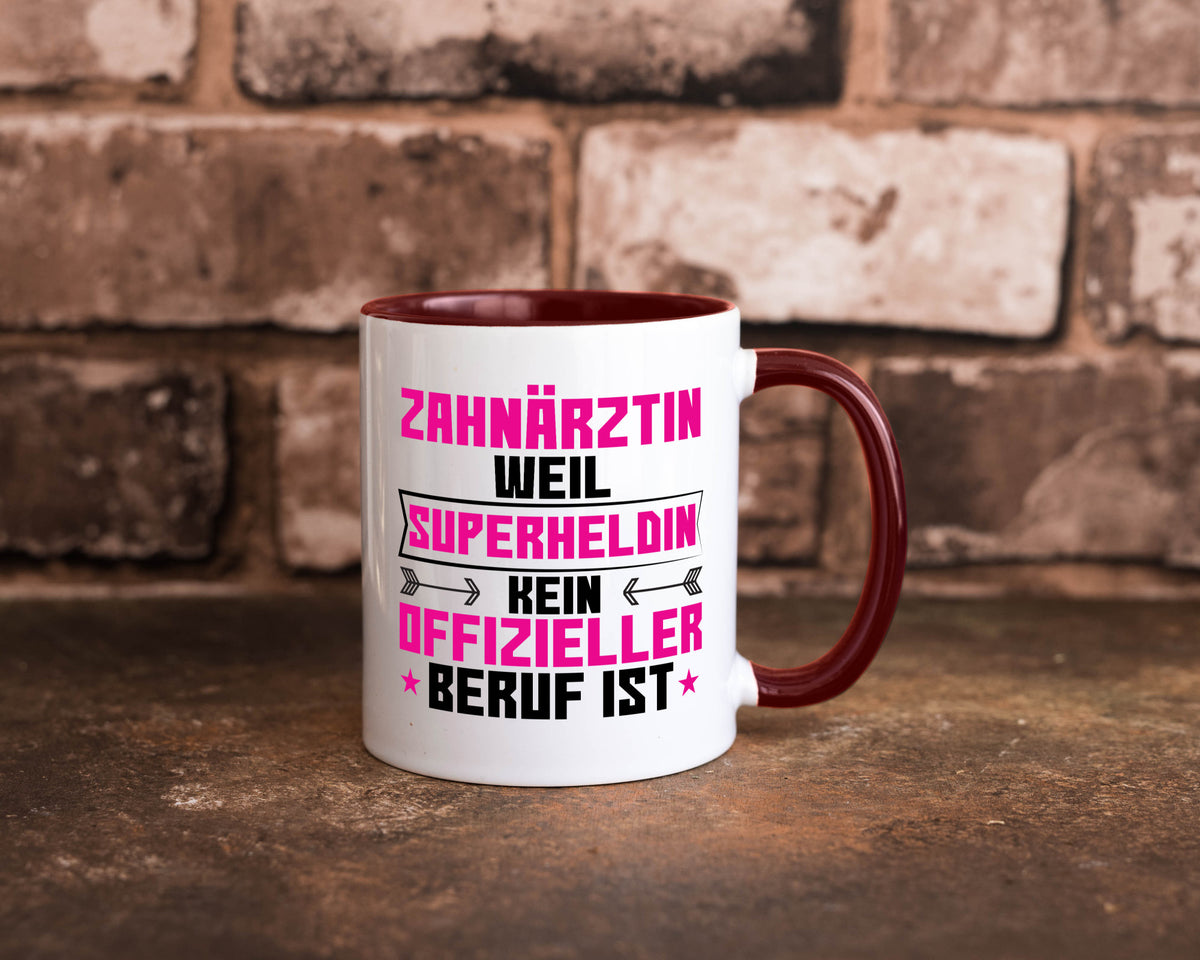 Superheldin Zahnärztin | Zahnmedizin Beruf Geschenkidee Arbeit Kollegen Büro Tasse