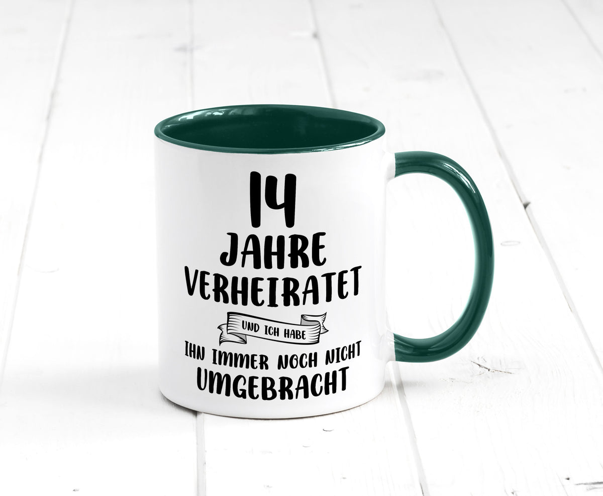 14 Jahre Verheiratet, immer noch am Leben! lustig Humor Geschenkidee Geschenk Tasse