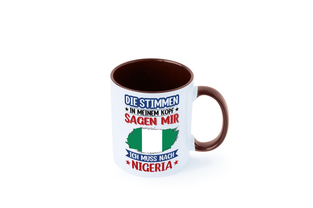 Nigeria | Urlaub Stimmen in meinem Kopf Traumland Geschenk Humor Geschenkidee Tasse