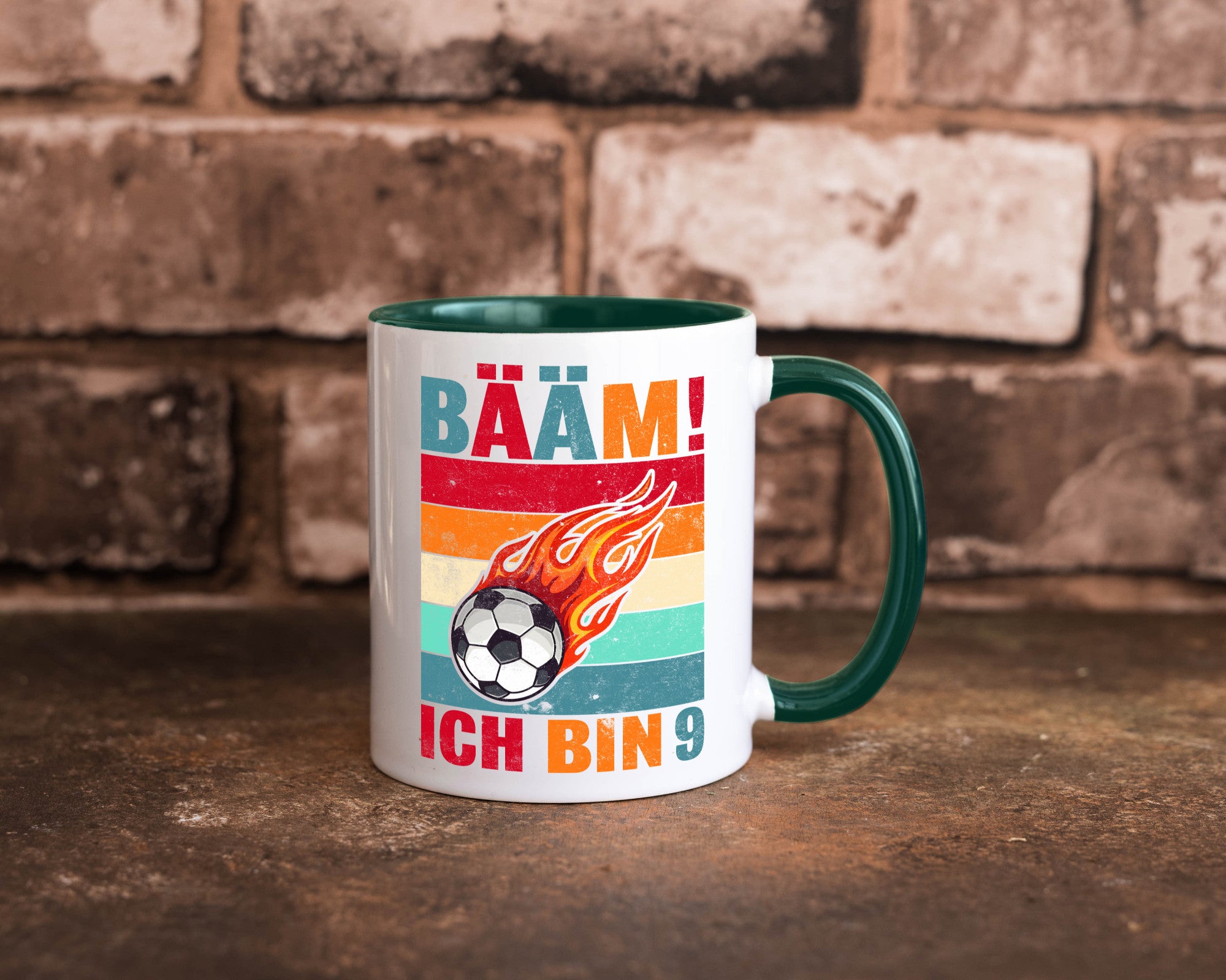 9. Geburtstag | Bääm ich bin 9 Fußball Geschenkidee Humor Tasse