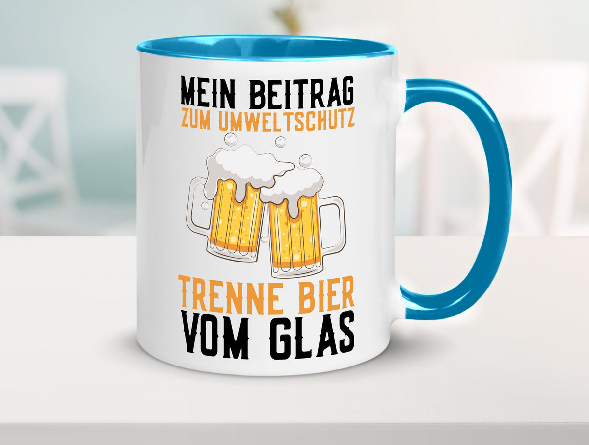 Beitrag zum Umweltschutz | Biertrinker Party Pils lustiger Spruch Geschenk Tasse